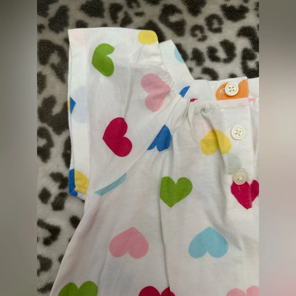 Carter’s Heart Print Short Sleeve Top in White Size 3T Toddler Girls